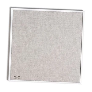 Farmhouse Linen Bulletin Board, 14" x 14" Metal Frame, 40 x 39 cm White - Picture 1 of 7