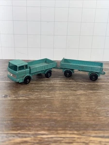 Matchbox Mercedes Truck Series No 1 and No 2 Mercedes Trailer England by Lesney - Picture 1 of 10