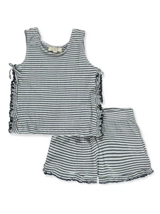 Jessica Simpson Girls' 2-Piece Knit Shorts Set Outfit Color: cream Size: 5 - Picture 1 of 9