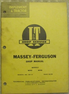 Massey-Ferguson Tractor Model MF85 & mf88 Shop Service Repair Manual Book I&T - Picture 1 of 4