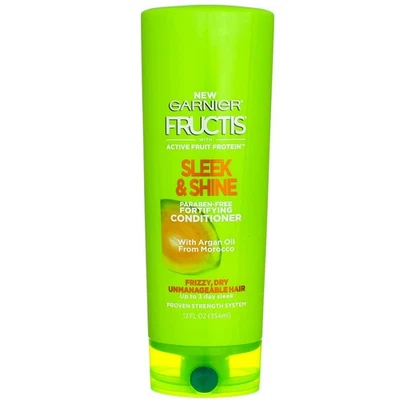 Garnier Fructis Sleek & Shine Conditioner, Frizzy, Dry, Unmanageable Hair, 12... - Image 1 of 4