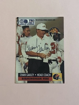 Chan Gailey 1991 Pro Set World League IP Auto Autograph  - Image 1 of 3
