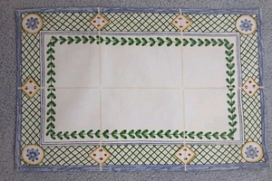 Juego de 6 manteles individuales estampados a mano azul verde floral parque importaciones 19,5x13 India - Imagen 1 de 16