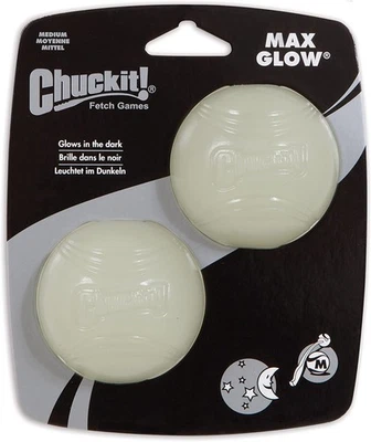 Chuckit Max Glow In The Dark Fetch Ball For Dogs 2.5-Inch Medium 2-Count - Image 1 of 4
