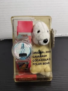 Vintage Coca-Cola Polar Bear plush + digital watch 2000. In Package.  - Picture 1 of 10