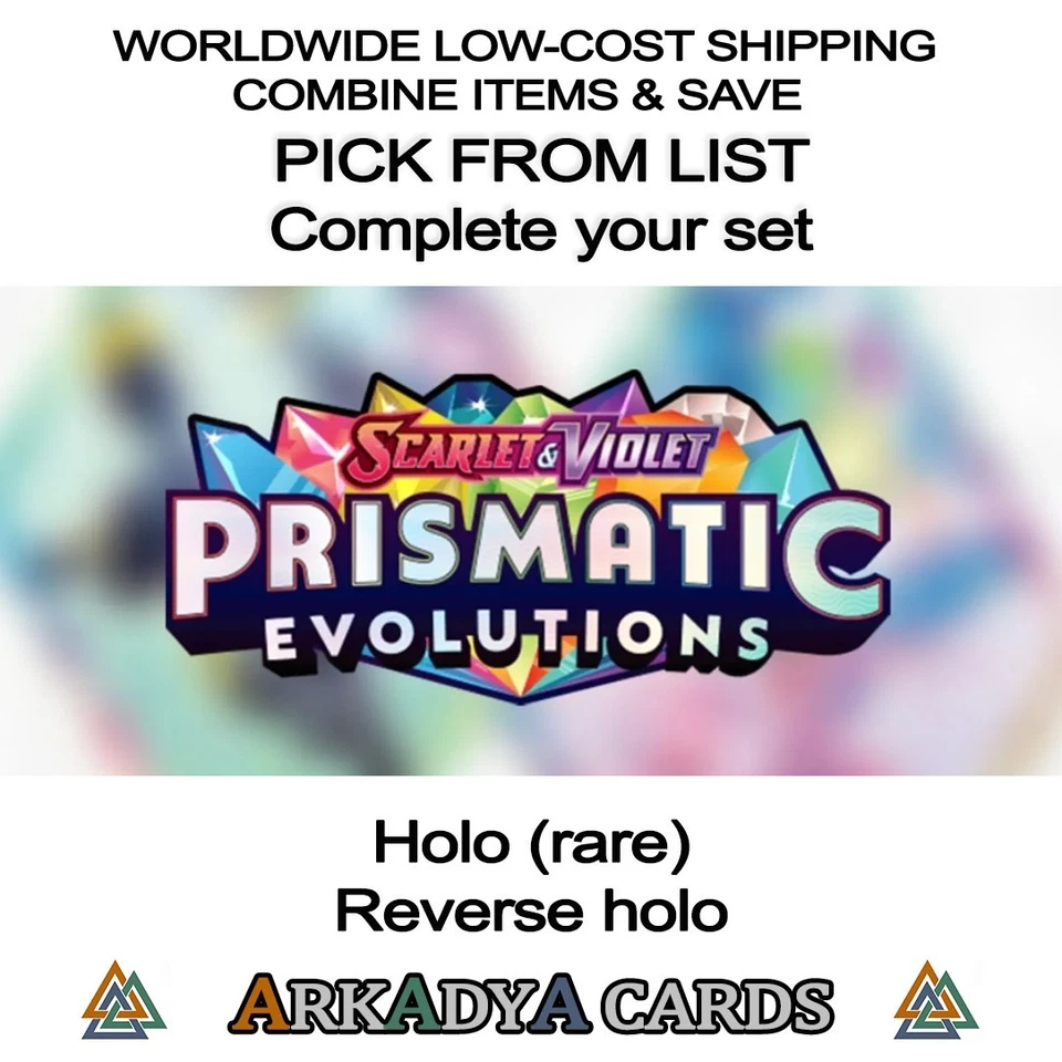 S&V Prismatic Evolutions Holo rare and Reverse holo PICK FROM LIST - Image 1 of 1