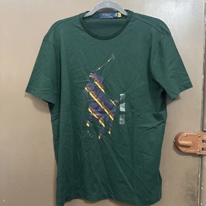 Polo Ralph Lauren Men's Green Big Pony Player Graphic Print Short Sleeve T-Shirt - Picture 1 of 7