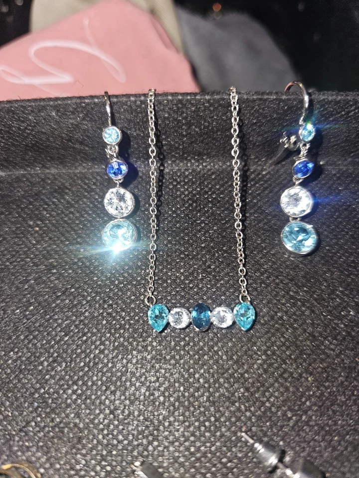 Brighton Venus Rising Aqua Blue Swarovski Necklace & Earring Set - Image 1 of 4
