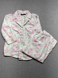 Lauren Ralph Lauren Women’s Medium Pink Floral Capri Pajama Set Button Up - Picture 1 of 21