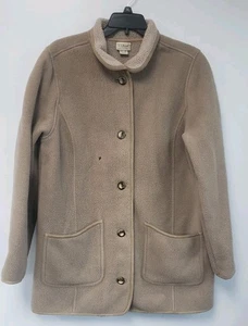 LL BEAN Womens Faux Suede Sherpa Lined Shearling Jacket Brown - Picture 1 of 7
