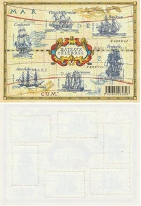 Bloc de 6 timbres Les Bateaux Célèbres 2008 - Picture 1 of 3