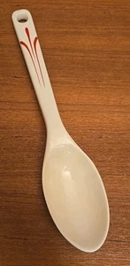 Vintage 1940er Universal Cambridge Keramik 11" Servierlöffel weiß/rote Akzente - Bild 1 von 12