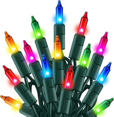 TW SHINE Warm White Christmas Lights Outdoor, 20FT 100 Count Incandescent Christ - Image 1 of 4