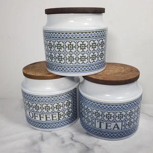 Hornsea Pottery Tapestry Vintage Retro 1980s Tea, Coffee And Sugar Jars / Pots - Picture 1 of 10