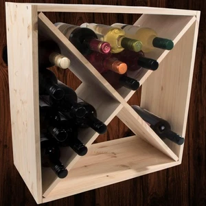 Soporte de almacenamiento de vino de madera / capacidad de 24 botellas / pino natural para decorar - Imagen 1 de 12