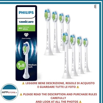 PHILIPS Sonicare W2 Optimal White – Set 8 testine originali bianche HX6068/87 - Immagine 1 di 4