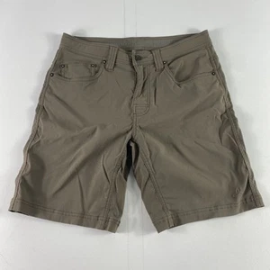 prAna Shorts Mens 31 Brown Stretch Nylon Performance Hiking Outdoor 9" Inseam - Picture 1 of 14