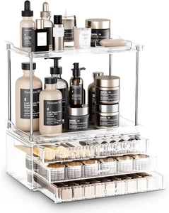 2-Tier Bathroom Organizer Countertop: Multi-Purpose Makeup Organizer - Large Ski - Picture 1 of 12