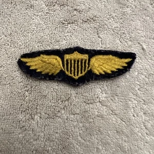 Original US Army Air Corps Aviator Patch Pilots Wings Shield Vtg Auth - Picture 1 of 6
