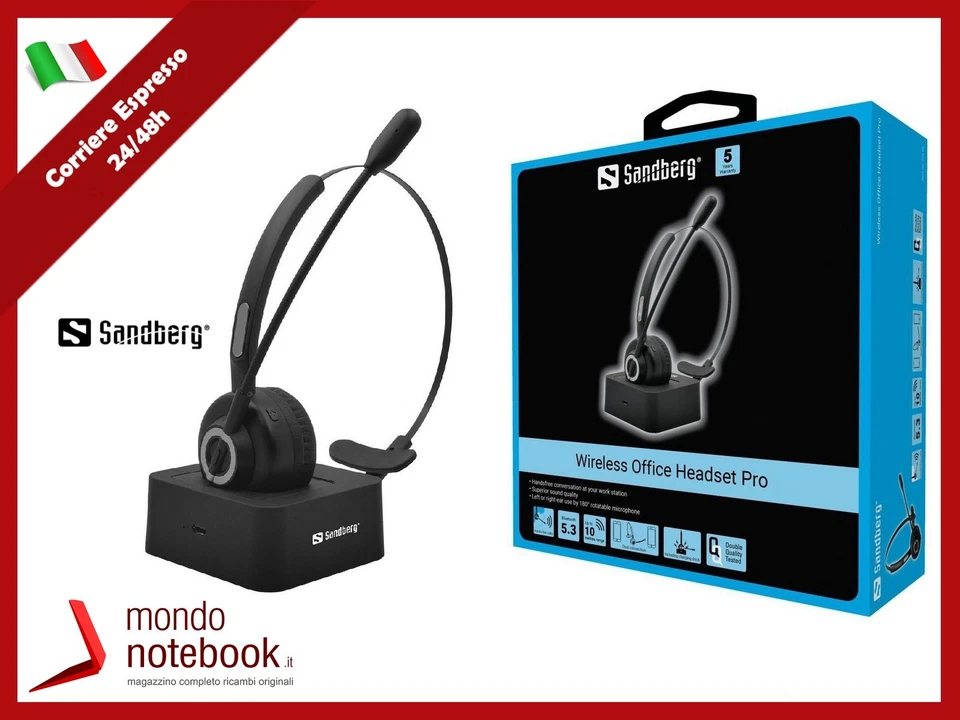 Kabelloses Headset Pro Mit Mikrofon Sandberg Office - Bild 1 von 1