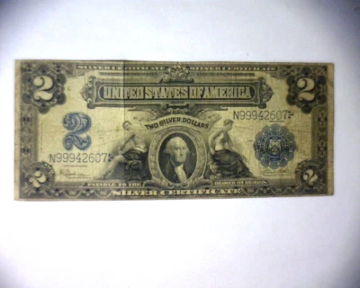 1899 $2 TWO DOLLAR “MINI-PORTHOLE” 🌟SILVER CERTIFICATE🌟 LARGE SIZE NOTE🌟 - Image 1 of 4