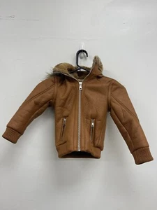 Robert Phillipe Boy's Tan Faux Leather Jacket Sz 4 - Picture 1 of 5