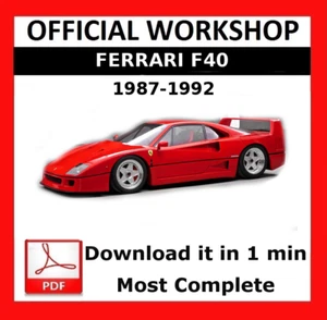 TALLER OFICIAL Servicio Manual Reparación Ferrari F40 1987 - 1992 - Imagen 1 de 1