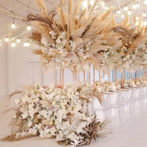 3/6X Artificial Pampas Grass Large Fluffy Tall Plant Bouquet Decorative Flowers - Picture 1 of 31