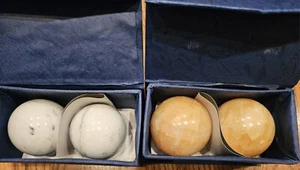 MARBLE CHINESE BEN WA WAH-BOADING THERAPY MEDITATION STRESS BALLS. ONE SET! RARE - Picture 1 of 4