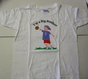 Big Brother Playing Ball T-Shirt, Size Extra Small (2-4), White, Brand New - Picture 1 of 2