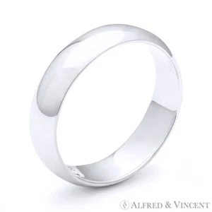 6mm Plain Dome Wedding Band in Plain Solid 925 Sterling Silver - Men's / Women's - Picture 1 of 1