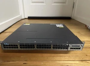 Cisco Catalyst WS-C3750X-48P-S 48-Port 10/100/1000 PoE+ C3KX-NM-10G Switch - Picture 1 of 3