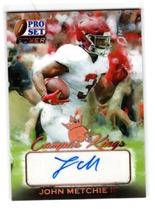 JOHN METCHIE III 2021 Leaf Pro Set POWER Football CAMPUS KINGS ROOKIE AUTO - Foto 1 di 3