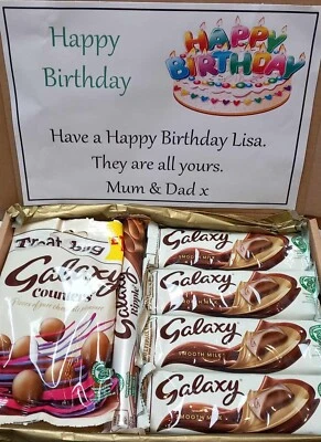 Personalised GALAXY Chocolate Box Hamper Selection Birthday Christmas Gift Treat - Image 1 of 4