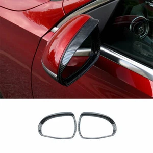 For Benz C-Class 22-23 ABS Carbon Fiber Rearview Mirror Rain Eyebrow Frame Trim - Picture 1 of 8