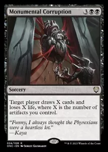 MTG 1x monumentale Korruption, Neuwertig, Commander Phyrexie: Alles wird eine Ziehung sein Karten - Bild 1 von 1