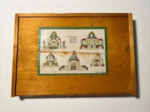 Vtg Wooden Building Block Set Construction Box German Architectual 50 Pieces - Picture 1 of 17
