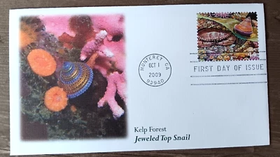 KELP FOREST JOIA TOP CARACOL 2009 FLEETWOOD CACHET FDC UNADDR - Imagem 1 de 2
