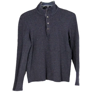 Michael Kors Long Sleeve Pullover Sweater Button Up Striped Cotton Blend Medium - Picture 1 of 5
