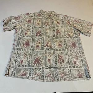 Reyn Spooner Art of Eddy Y Hawaiian Shirt Pullover Tiki Luau Print Aloha Sz L - Picture 1 of 9