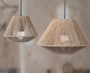lamparas de techo colgantes Ratán, Bambú, Mimbre, Papel Trenzado Neka 19.5x15x7 - Imagen 1 de 2