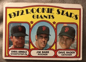 1972 Topps Giants Rookie Stars Chris Arnold Jim Barr Dave Rader #232 Low Grade - Picture 1 of 2