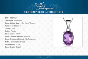 1.7 ct Natural Amethyst Pendant with 925 Sterling Silver Necklace UK Seller - Picture 1 of 8