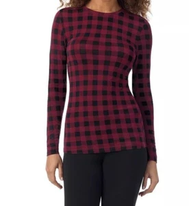 NWOT! Cuddl Duds SZ XS Buffalo check Modal Soft Wear Long Sleeve Crew CD8426116 - Picture 1 of 1