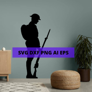 DXF SVG PNG LASER ROUTER CNC Cutting File Lest we Forget Soldier