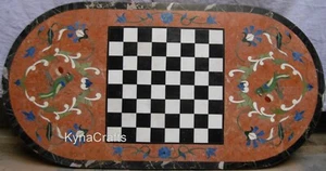 Marble Patio Table Top / Handmade Dining Table / 18 x 36 Inches Balcony Table - Picture 1 of 5