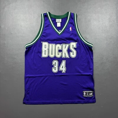 Camiseta deportiva 100 % auténtica Ray Allen vintage Puma Milwaukee Bucks talla 56 3XL para hombre Foto 1 de 4
