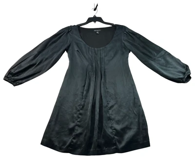 International Concepts Dress Womens Size 8 Black Silk Long Sleeve - Image 1 of 4