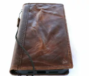 Custodia in vera pelle vintage per Apple iPhone 11 Pro Max portafoglio libro di lusso retrò - Foto 1 di 9