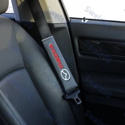 Juego de almohadillas para hombros con cubierta de cinturón de seguridad bordadas de aspecto de carbono para MAZDA RX7 RX8 Foto 1 de 4